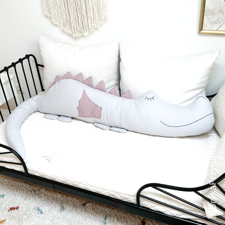 SenLove Smokozaur Poduszka Przytulanka Bawełniana Szaro-Różowy