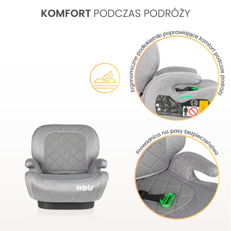 Caretero Irbis i-Size Fotelik Samochodowy 15-36 kg Grey Melange