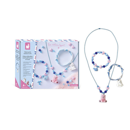 Janod Zestaw kreatywny do tworzenia biżuterii z zawieszkami Małe zwierzątka 6+