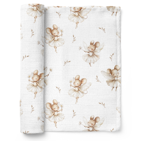 Bocioland Pieluszka Bambusowa 110x110cm Myszki