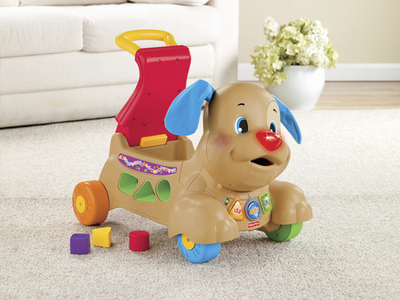 Fisher-price Ucz Się I Śmiej! Chodzik-jeździk Szczeniaczka Uczniaczka Pchacz Zabawka Edukacyjna Dla Dzieci X6838