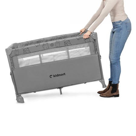 Kidnort Näste Łóżeczko Turystyczne Jasny Szary