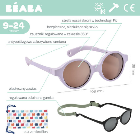 Beaba Okulary przeciwsłoneczne dla dzieci 9-24 miesięcy Joy - Lila