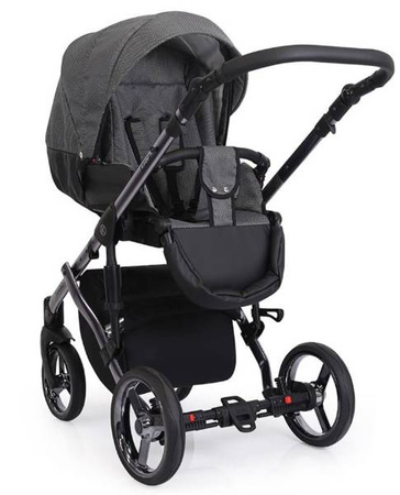 Kunert Tiaro Premium Wózek Głęboko-Spacerowy 2w1 Fiolet + Wrzos Grafitowa Rama Koła Żelowe