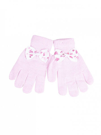 Yo! Rękawiczki Dziewczęce Z Kokardką Pięciopalczaste 14 cm