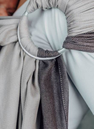 LennyLamb Moja Pierwsza Chusta Kółkowa Do Noszenia Dzieci Tkana Splotem Skośno-krzyżowym Ramie Bez Zakładek Standard 1,8 m 100% Bawełna Cool Grey