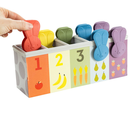 Taf Toys Królicza Zabawa Edukacyjna Zabawka z Klipsami do Rozwoju Motoryki i Kolorów