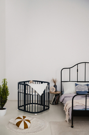 Waldin Łóżeczko Dziecięce 7w1 z Materacem Grafit