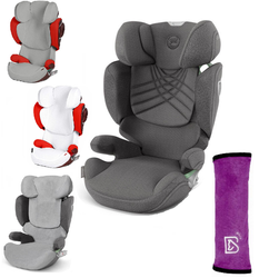 Cybex Solution T I-Fix  Fotelik Samochodowy 15-50kg Plus Mirage Grey + Tapicerka Letnia Wysyłka Losowo + Nakładka na Pas