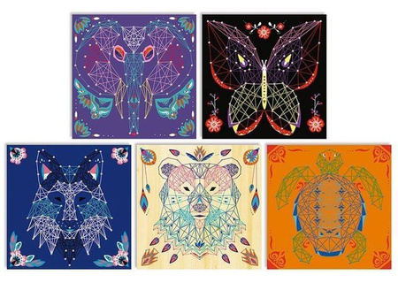 Janod String Art Zestaw Kreatywny Przeplatanka 3D Zwierzęta 8+