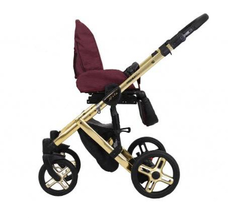 Kunert Mila Premium Wózek Głęboko-Spacerowy 2w1 Szary + Kreseczka Złota Rama Koła Żelowe