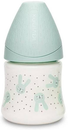 Suavinex Butelka 150ml Premium smoczek okrągły silikonowy o wolnym przepływie Królik miętowy Hygge Baby