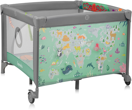 Lionelo Millie Plus - wielofunkcyjny kojec dziecięcy | Grey Green