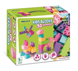 Wader Kids Blocks klocki różowo-fioletowe 50el