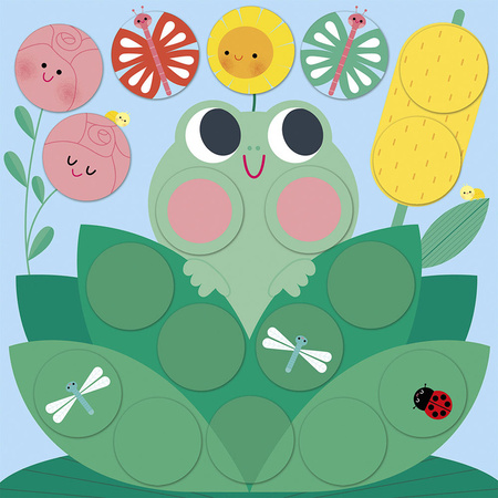 Janod Multizestaw kreatywny 2-latka My arts & crafts Okrągłe naklejki Wokół stawu 2+