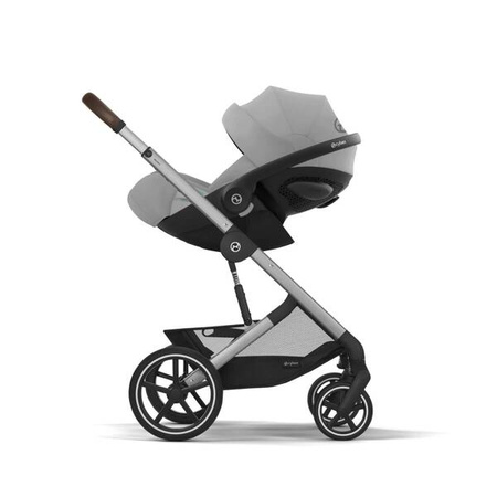 Cybex Balios S Lux 2.0 Wózek Głęboko-Spacerowy Stone Grey + Cloud G I-Size Fotelik Samochodowy 0-13kg + Osłony Przeciwdeszczowe + Adaptery