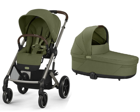 Cybex Balios S Lux 2.0 Wózek Głęboko-Spacerowy Moss Green + Cybex Cloud G I - Size Fotelik Samochodowy 0-13 kg + Adaptery