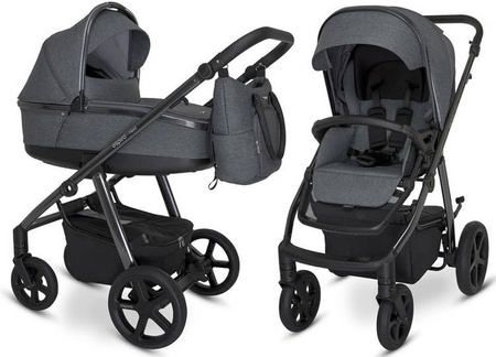 Espiro Next Up Wózek Głęboko-Spacerowy Koła Pompowane 2w1 607 Gray Shades