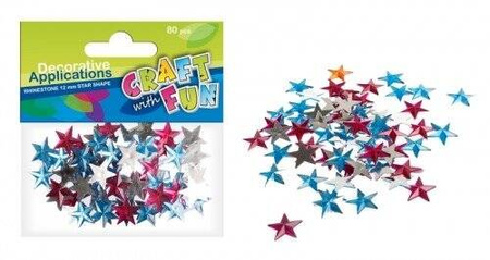 Craft With Fun Kryształki Gwiazdka Kolorowy Mix 80szt
