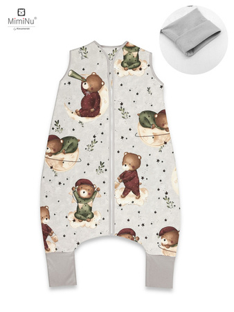 Miminu Design Śpiworek z Nogawkami Zimowy S Miś na Księżycu