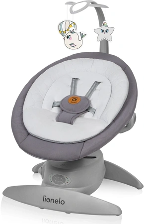 Lionelo Mell - leżaczek-bujaczek z Bluetooth Grey Stone