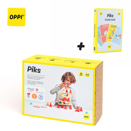OPPI Kreatywny zestaw konstrukcyjny średni Piks Medium 44 el. + Zestaw 24 kart kreatywnych 3+