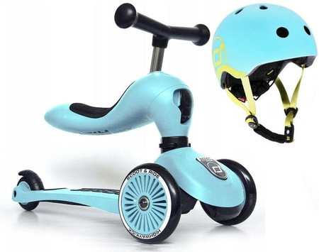 Scootandride Highwaykick 1 2w1 Jeździk i Hulajnoga 1-5 Lat + Kask XXS-S Dla Dzieci 1-5 Lat Blueberry