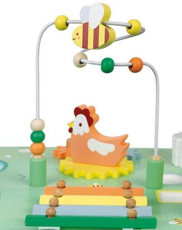 Janod Wielofunkcyjny Stolik Edukacyjny Drewniany Łąka 12 M+