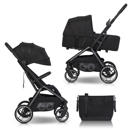 EasyGo Zoya Wózek Głęboko-Spacerowy 2w1 Z Torbą Ebony Black