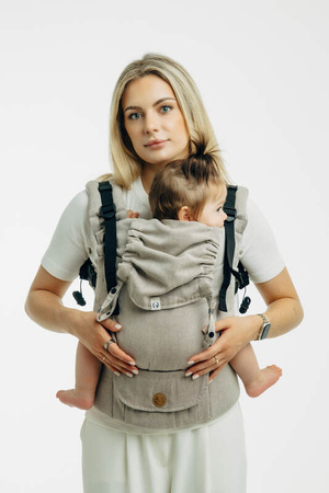 LennyLamb Moje Pierwsze Nosidełko LennyUpGrade PRO, Z Tkaniny Skośno-Krzyżowej, 100% Bawełna , Rozmiar Standard - Peanut Butter