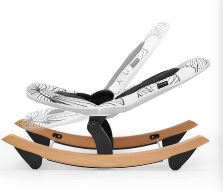 Kinderkraft Finio + Fini Leżaczek/Bujaczek + Krzesełko black/white