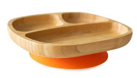 Eco Rascals Miseczka trójdzielna Bambusowa z Przyssawką Pomarańczowa