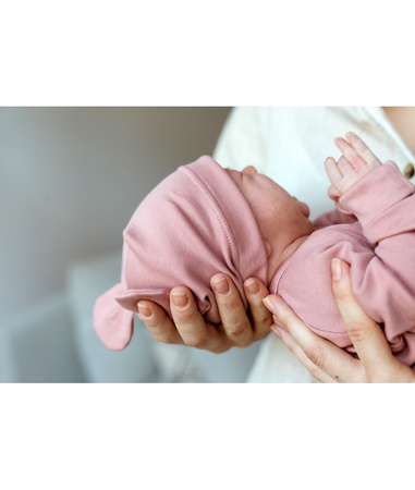 Poofi Czapka z Uszami Rozmiar 62 1-3m Herbaciana Róża