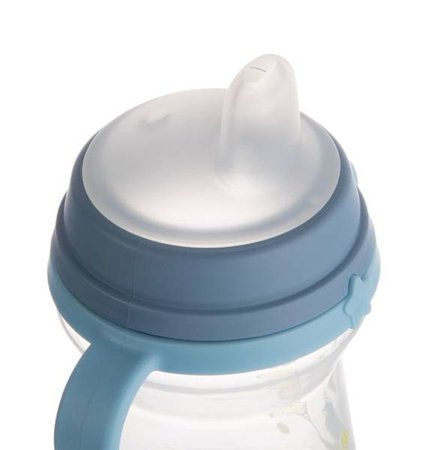 Canpol Babie sFirstCup Kubek z Silikonowym Ustnikiem 250ml Bonjour Niebieski 56/613_blu
