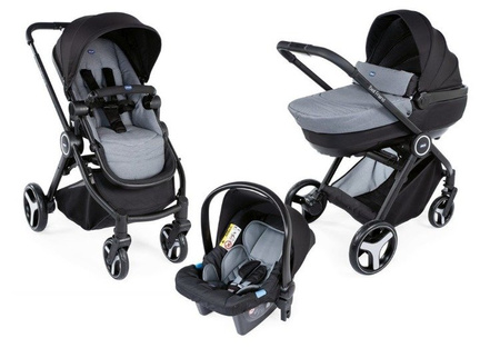 Chicco Trio Best Friend Jungle Comfort 3w1 Wózek Głęboko-Spacerowy Stone