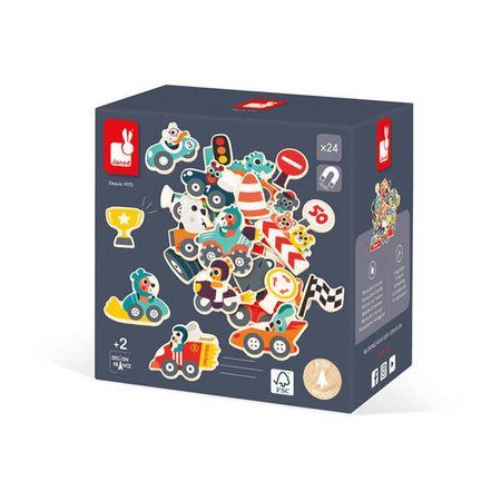 Janod Magnesy Samochody 24 szt. 2+