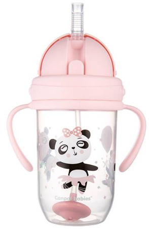 Canpol Babies Exotic Kubek Niekapek z Rurką i Odważnikiem 270ml 56/606 Pink