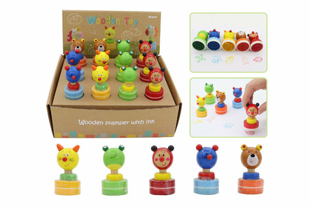 Artyk Drewniany stempelek z tuszem Mix