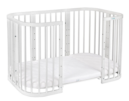 Waldin Łóżeczko Dziecięce 7w1 z Materacem Białe