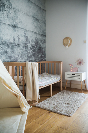 Waldin Łóżeczko Dziecięce Owalne 7w1 z Materacem Natural