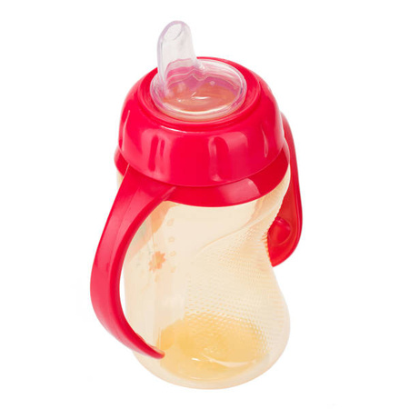 Canpol Babies Cute Animals Kubek treningowy z silikonowym ustnikiem 320ml - 56/512_red Czerwony Ptaszek