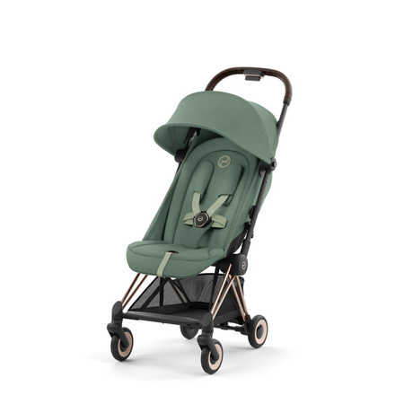 Cybex Coya Wózek Spacerowy Rama Rosegold Leaf Green + Cybex Coya Moskitiera Black