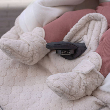 Lodger Fleece Polarowe Buciki Kapcie z Antypoślizgową Podeszwą 6-12 msc Jasnobeżowe Birch