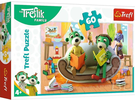 Trefl Puzzle Rodzina Treflików Wspólne Czytanie 60 el