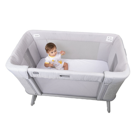 Chicco Next2Me Forever Łóżeczko Dostawne 3w1 do 22kg Ash Grey + Prześcieradło 2szt Pink Pois