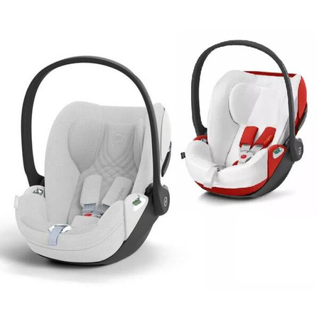 Cybex Cloud T I-Size Plus Fotelik Samochodowy 0-13kg + Tapicerka Letnia Plus Platinum White