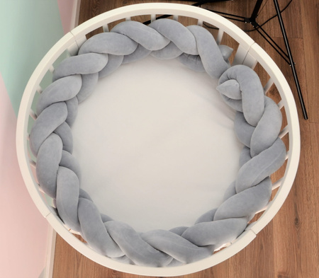 SenLove Ochraniacz do Łóżeczka Warkocz 250 cm Szary