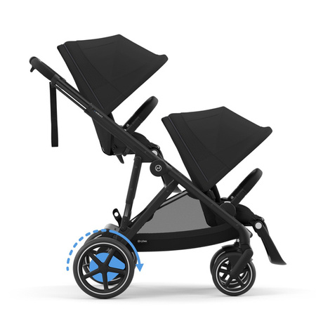 Cybex E-Gazelle S Wspomagany Wózek Spacerowy Bliźniaczy Rama Czarna Moon Black