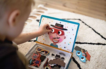 Janod Magnetibook Magnetyczna Układanka Śmieszne Buzie Chłopiec