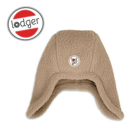 Lodger Czapeczka z polaru zimowa beżowa Teddy Fleece Beige 3-6m